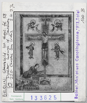 Vorschaubild Berlin, Staatsbibliothek: Cod. Theol. lat. fol. 58, Psalter Ludwigs des Deutschen, fol. 220, Christus am Kreuz 